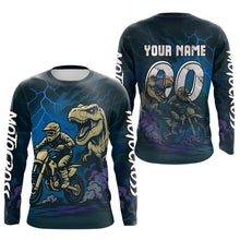 Load image into Gallery viewer, Blue Dinosaur Motocross Jersey Dirt Bike Shirts for Men Kid Women Racing Jersey XM414