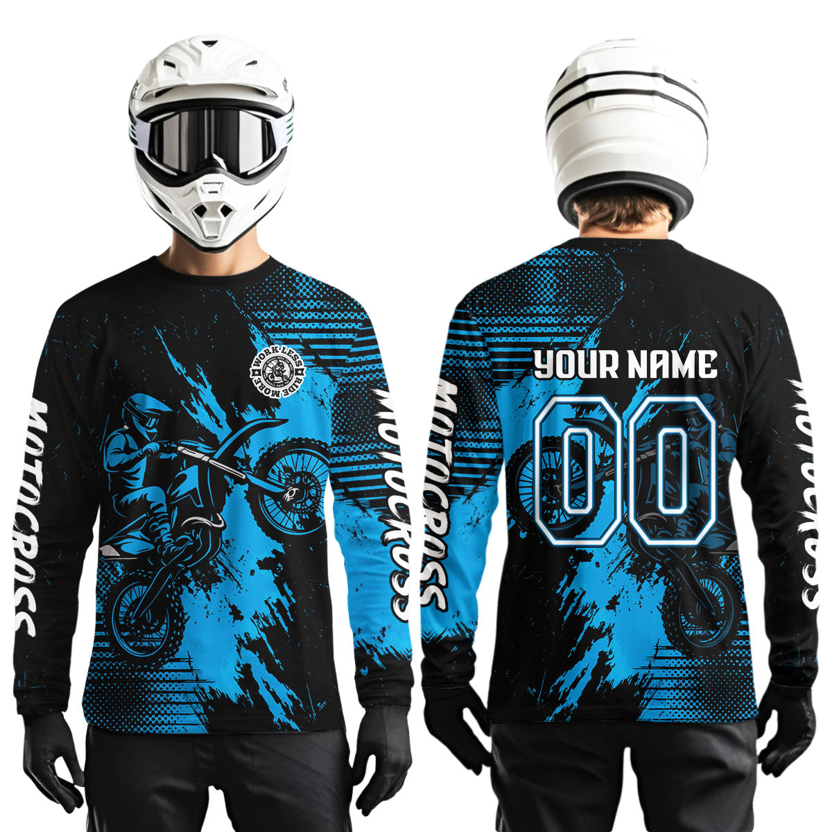 Blue Motocross Jersey Custom Dirt Bike Shirts Men Kid Women Motorcycle Jersey XM419