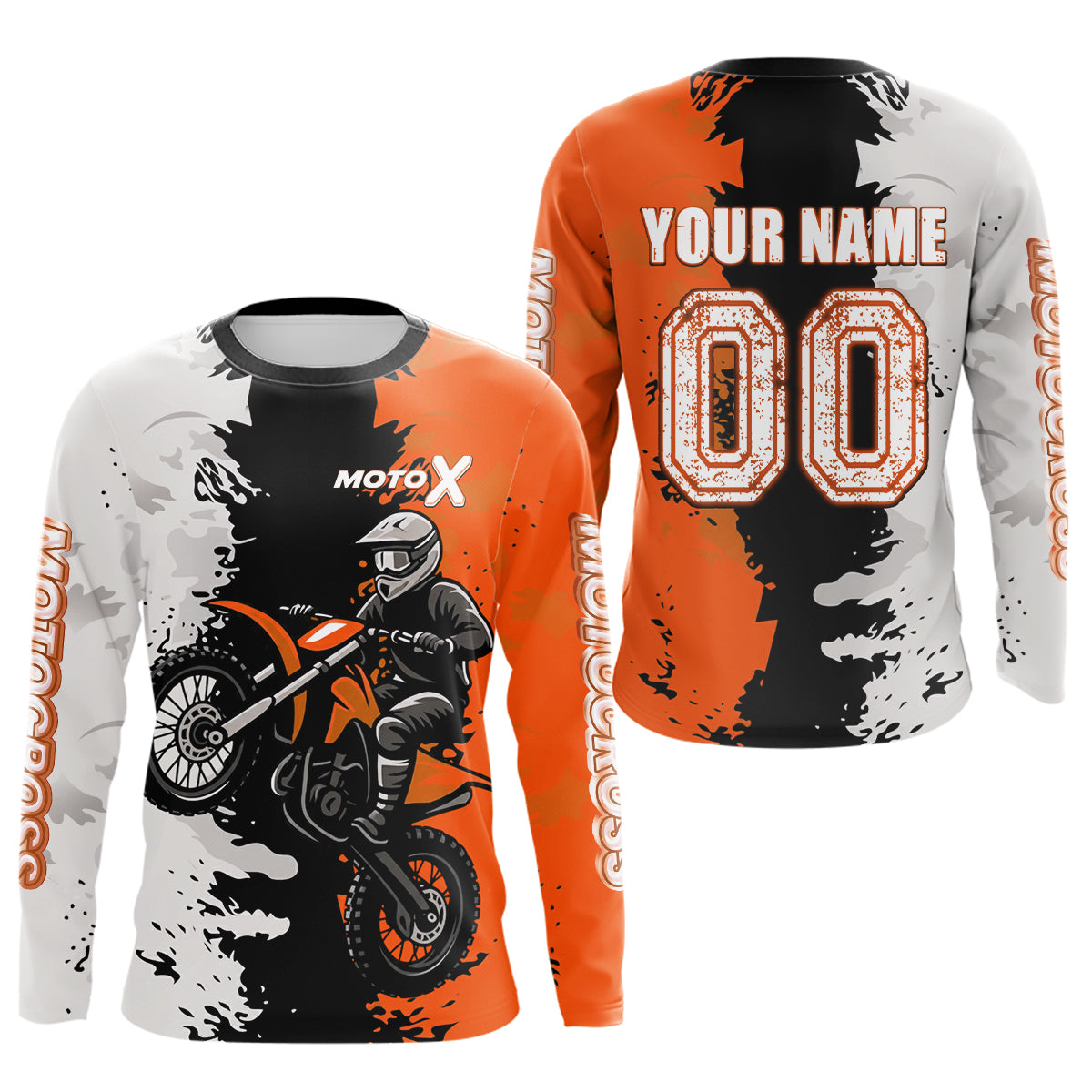 Orange Motocross Racing Jersey Custom Dirt Bike Shirts Men Kid Women Jersey XM420