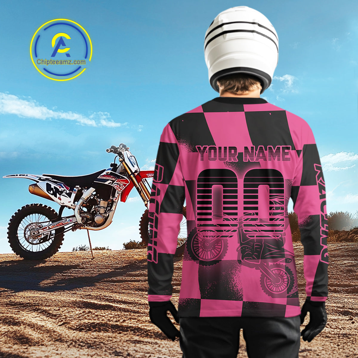 Pink Motocross Jersey for Women Kid Girl Custom Dirt Bike Shirts Motorcycle Racing Shirt XM431