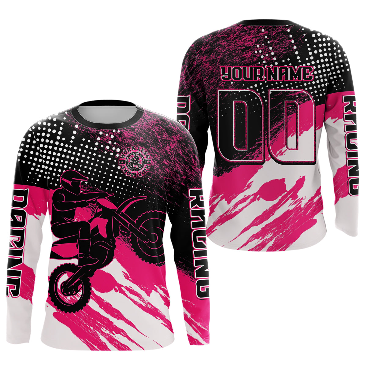 Custom Pink Motocross Racing Jersey for Men Women Kid Dirt Bike Shirts Riding Shirt XM445