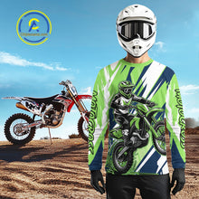 Load image into Gallery viewer, Green Motocross Jersey for Men Women Kid Dirt Bike Shirts Custom Off road Riding Shirt XM466