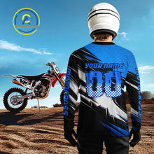 Load image into Gallery viewer, Custom Blue Motocross Jersey Men Kid Women Dirt Bike Jersey Motorcycle Riding Shirt XM486