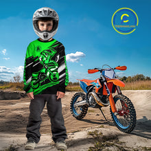 Load image into Gallery viewer, Custom Green Motocross Jersey Men Kid Women Dirt Bike Jersey Motorcycle Riding Shirt XM486