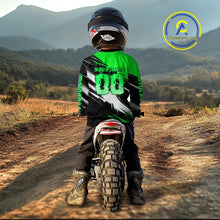 Load image into Gallery viewer, Custom Green Motocross Jersey Men Kid Women Dirt Bike Jersey Motorcycle Riding Shirt XM486