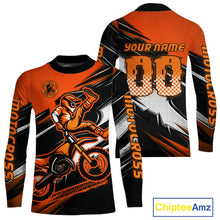 Load image into Gallery viewer, Custom Orange Motocross Jersey Men Kid Women Dirt Bike Jersey Motorcycle Riding Shirt XM486