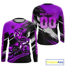 Load image into Gallery viewer, Custom Purple Motocross Jersey Men Kid Women Dirt Bike Jersey Motorcycle Riding Shirt XM486