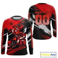 Load image into Gallery viewer, Custom Red Motocross Jersey Men Kid Women Dirt Bike Jersey Motorcycle Riding Shirt XM486