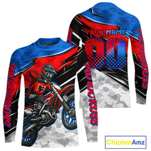 Load image into Gallery viewer, Blue and Red Motocross Jersey Custom Dirt Bike Shirts Men Kid Women Riding Shirt XM489
