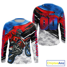 Load image into Gallery viewer, Blue and Red Motocross Jersey Custom Dirt Bike Shirts Men Kid Women Riding Shirt XM489