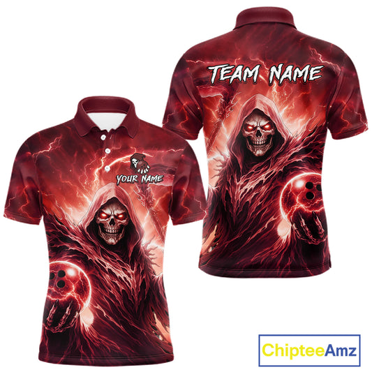 Red Bowling Shirts for Team Women Men Custom Death Bowling Jersey Bowl League MBL248