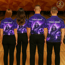 Load image into Gallery viewer, Purple Bowling Shirts for Team Women Men Custom Death Bowling Jersey Bowl League MBL248