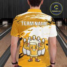 Load image into Gallery viewer, Yellow Funny Beer Bowling Shirts for Women Men Team Bowling Polo&amp;1/4 Zip Bowl League MBL253