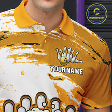 Load image into Gallery viewer, Yellow Funny Beer Bowling Shirts for Women Men Team Bowling Polo&amp;1/4 Zip Bowl League MBL253