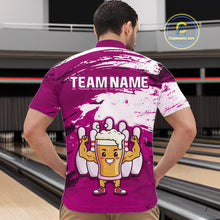 Load image into Gallery viewer, Pink Funny Beer Bowling Shirts for Women Men Team Bowling Polo&amp;1/4 Zip Bowl League MBL253