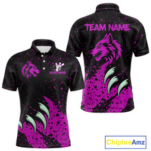 Load image into Gallery viewer, Pink Wolf Bowling Shirts for Team Men Women Custom Bowling Jerseys for Bowlers MBL205