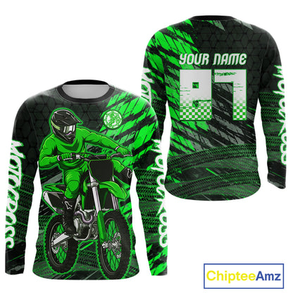 Green Motocross Racing Jersey Kids Women Men Custom Dirt Bike Shirts Motorcycle Shirt XM494