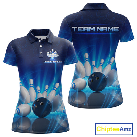 Custom Lightning Bowling Jersey for Women Bowling Team Shirts Bowling Uniform Polo & 1/4 Zip HNT164