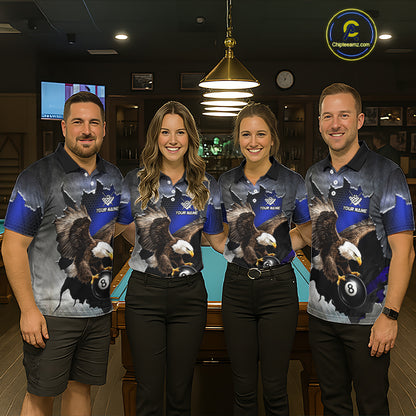 Custom Cracked Eagle 8 Ball Billiard Shirts for Women Billiard Team Jerseys Billiard League NNT278