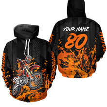 Load image into Gallery viewer, Custom Orange Youth Dirt Bike Motorcycle Hoodie Kid Men Women Motocross Jersey Hoodie HOT38