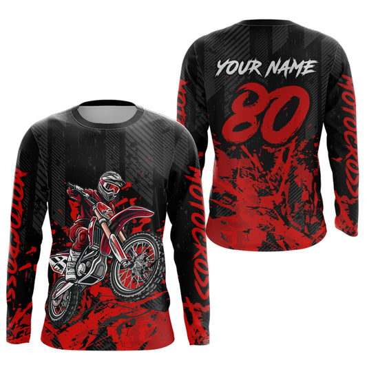 Custom Blue Motocross Jersey Racing Motocycle Shirts for Men Women Kid UPF30+ DNT43