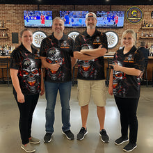 Load image into Gallery viewer, Custom Thunder Skull Darts Board Dart Shirts for Men Darts Team Jerseys Polo &amp; 1/4 Zip NNT134