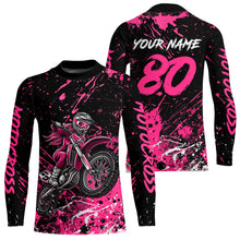Load image into Gallery viewer, Personalized Pink Youth Motocross Shirts Off-Road Dirt Bike Jersey Kid Men Women UPF30+ DNT17