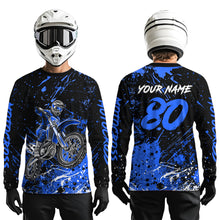 Load image into Gallery viewer, Personalized Blue Youth Motocross Shirts Off-Road Dirt Bike Jersey Kid Men Women UPF30+ DNT17