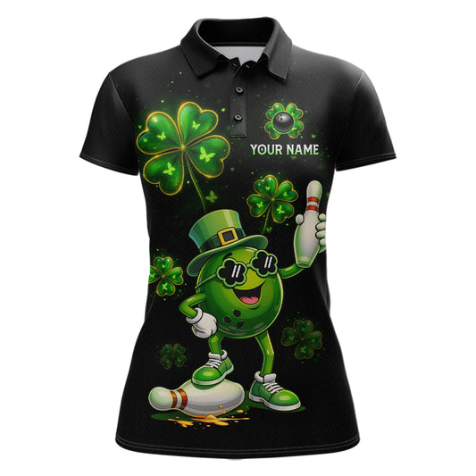Funny St Patrick Day Bowling Bowling Jersey for Women Bowling Team Shirts Polo & 1/4 Zip HNT192