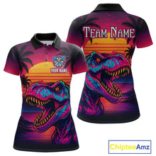 Load image into Gallery viewer, Custom Neon Dinosaur Dart Shirts For Women Dart Board Gifts Darts Team Jerseys Dart League NNT161