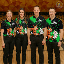 Load image into Gallery viewer, Custom Green Squirrel Bowling Jersey for Women Bowling Team Shirts Bowling Polo &amp; 1/4 Zip HNT301