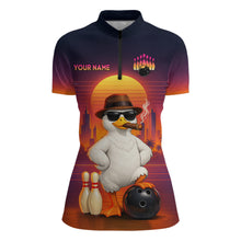 Load image into Gallery viewer, Custom Funny Duck Bowling Jersey for Women Bowling Uniform Polo &amp; 1/4 Zip Bowling Team Shirts HNT235