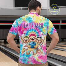 Load image into Gallery viewer, Custom Funny Sloth Bowling Jersey for Men Tropical Tie-Dye Bowling Team Shirts Bowling League HNT306
