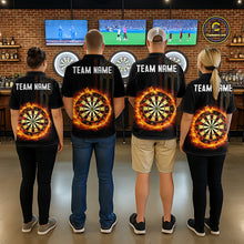 Load image into Gallery viewer, Custom Flame US Flag Darts Shirt for Men Darts Team Jerseys Dart Tournament Polo &amp; 1/4 Zip NNT115