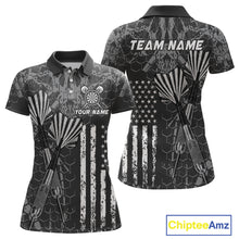 Load image into Gallery viewer, Custom US Flag Darts Shirt for Women Darts Team Jerseys Dart Tournament Polo &amp; 1/4 Zip NNT113