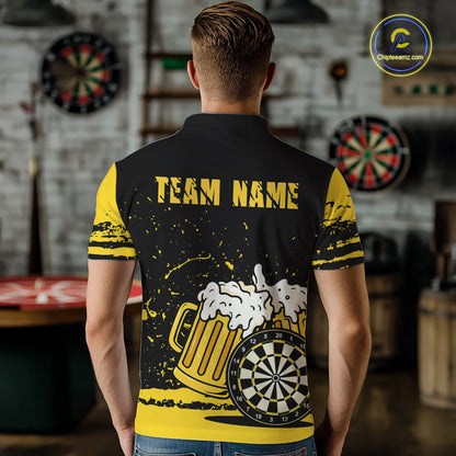 Custom Funny Beer Dart Shirts for Men Darts Team Jerseys Dart League Polo & 1/4 Zip NNT141