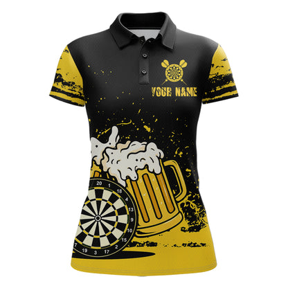 Custom Funny Beer Dart Shirts for Women Darts Team Jerseys Dart League Polo & 1/4 Zip NNT141