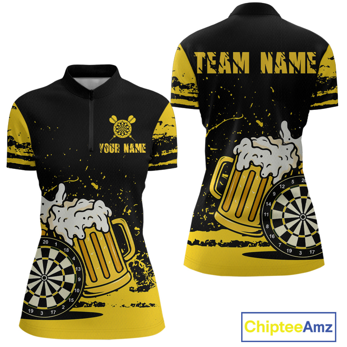 Custom Funny Beer Dart Shirts for Women Darts Team Jerseys Dart League Polo & 1/4 Zip NNT141