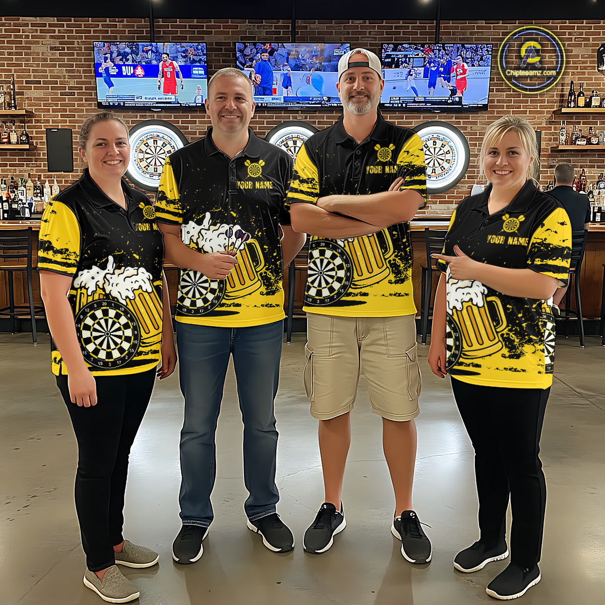 Custom Funny Beer Dart Shirts for Men Darts Team Jerseys Dart League Polo & 1/4 Zip NNT141