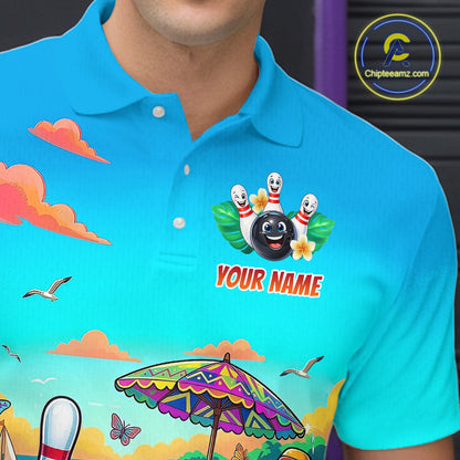 Custom Summer Bowling Jersey for Men Unisex Bowling Shirts for Team Polo & 1/4 Zip HNT243