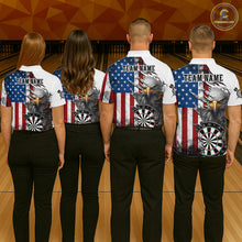 Load image into Gallery viewer, Custom American Flag Eagle Dart Shirts for Women Darts Team Jerseys Polo &amp; 1/4 Zip NNT138