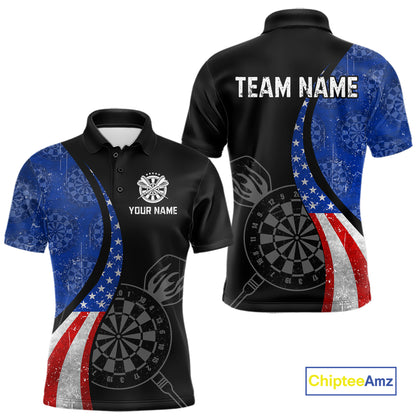 Custom US Flag Dart Shirt For Men, Patriotic Dart Jersey Dart Tournament Retro Darts Board NNT117