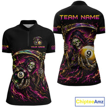 Load image into Gallery viewer, Custom Grim Reaper 8 Ball &amp; 9 Ball Billiard Shirt for Women Billiard Team Jersey Billiard League NNT189