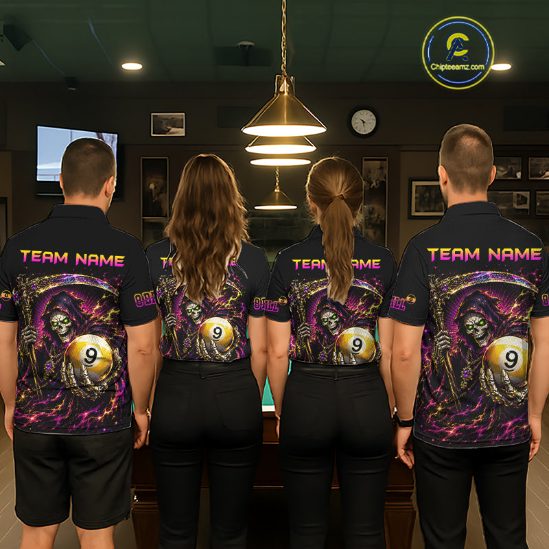 Custom Grim Reaper 8 Ball & 9 Ball Billiard Shirt for Men Billiard Team Jersey Billiard League NNT189