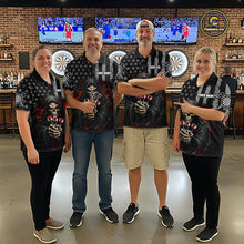 Load image into Gallery viewer, Custom American Flag Grim Reaper Dart Shirt Dart Team Jersey for Men Dartboard Shirts NNT177