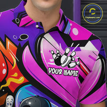 Load image into Gallery viewer, Custom Funny Bowling Jersey for Men Bowling Uniform Bowling Team Shirts Polo &amp; 1/4 Zip HNT130