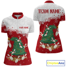 Load image into Gallery viewer, Custom Funny Christmas Bowling Jersey for Women Bowling Team Shirts Polo &amp; 1/4 Zip HNT131