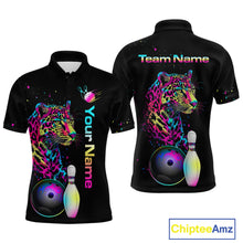 Load image into Gallery viewer, Custom Multicolor Leopard Bowling Shirts For Men Bowling Team Shirt Polo &amp; 1/4 Zip HNT134