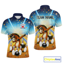Load image into Gallery viewer, Funny Horse Bowling Jersey for Men Custom Bowling Team Shirts Bowling League Polo &amp; 1/4 Zip HNT182