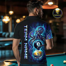 Load image into Gallery viewer, Man wearing a black t-shirt with a colorful design and 'Team Name' text, standing in a pool hall.